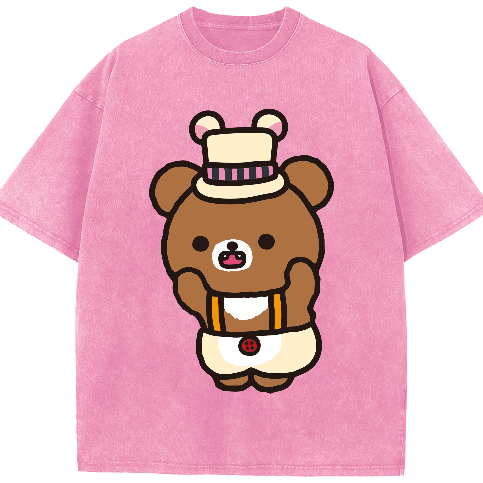 （画像用） リラックマ リラックマ キイロイトリ Rilakkuma Korilakkuma Kiiroitori 綿100% ヴィンテージ風 半袖Tシャツ（フロントプリント）
